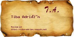 Tiba Adrián névjegykártya